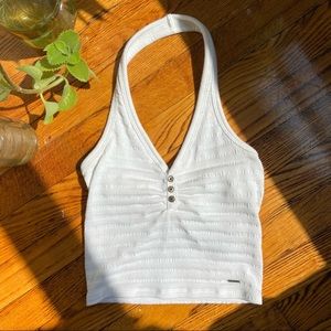 Hollister white halter top